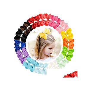 Acessórios de cabelo 30 pcs arcos para meninas 4 grande boutique arco jacaré clipes gorgorão fita crianças crianças adolescentes gota entrega bebê companheiro dh6vt