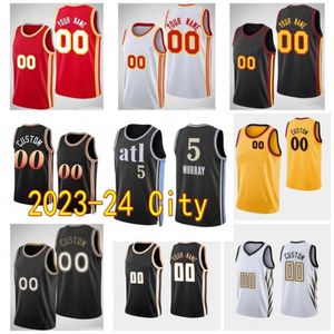 2023/24 City Basketball Jersey Trae 11 Young Dejounte 5 Murray Bogdan 13 Bogdanovic Clint 15 Capela De'Andre 12 Hunter Onyeka 17 Okongwu Bruno 24 Fernando Edition