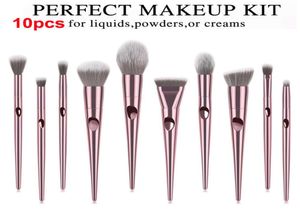 Wet and Wild Brushes Set 10pcs Rose Gold Makeup Brush Eyeshadow Powder Contour Brush Kits Beauty Cosmetics tools Brushes Foundatio6433216