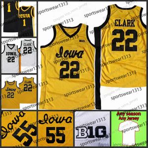 아이오와 독수리 눈 농구 유니폼 NCAA Custom Caitlin Clark 22 시드니 배신자 몰리 데이비스 스 엘크 S-3XL Full Ed Youth Womens 3 25 1