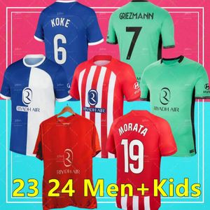 Atletico Madrids Fußballtrikots GRIEZMANN 2023 2024 120-jähriges Jubiläum 23 24 M.LLORENTE KOKE SAUL Correa LEMAR Fußballtrikot Herren Kinder Kit Sets Uniformen