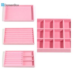 Pink Velvet Jewelry Displays Ohrring Storage Case Showcase Display Organizer Box Tably Halter 21x12CM1PC 240327