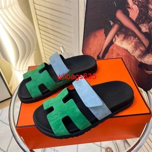 Chypre Leather Sandals Summer Slippers Slide Slip On Flat Thick Sole 2024 New Summer Flat Bottomed Magic Fashion Genuine Leather Casual Slipp have logo HBJIG2