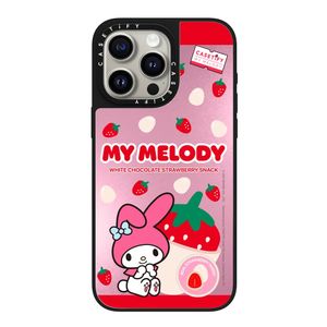 Capas de telefone celular de designer CASETIFY Cute Pink Cartoon Melody Capa de telefone à prova de choque para iPhone 11 12 13 14 15 Plus Pro Max Soft TPU capa protetora de telefone para mulheres meninas