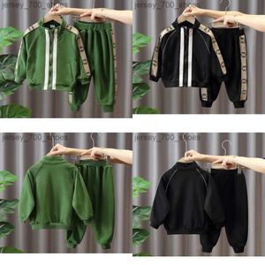 Black Kids Designer Clothes Girl Boy Clothing Sets Cardigan Sweatpants Tracksuits Spring Children Coat 17