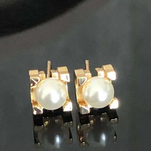 carter S925 Silver Needle Bull Horn Pearl Earrings Simple Fashionable Womens Jewelry Academy Fresh Sweet Earrings