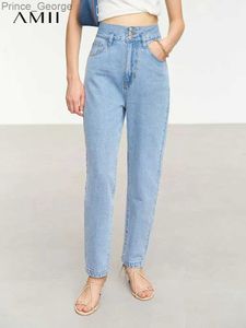 Kadınlar kot amii minimalizm denim bayan pantolon 2023 yaz yeni yüksek bel rahat skinny jeans kadınlar için uzun kadın pantalonlar 12322098l2403