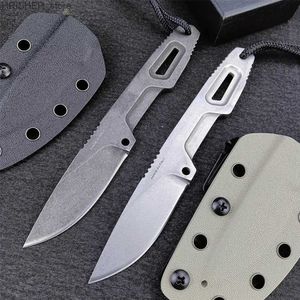 Tactical Knives SATRE Fixed Blade Knife Small Outdoor Tactical Hunting Tools D2 Steel Survival EDC Pocket Knives Self Defense Gift K SheathL2403