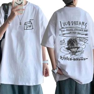 Camicie casual da uomo Rapper JUICE WRLD T-shirt grafica retrò T-shirt casual da uomo O-Collo Hip Hop T-shirt oversize in cotone moda unisex StreetwearC24315