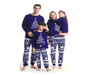Christmas Dress Solid Color Elk Print Family Matching Pajamas Set Parentchild Home Service5673998