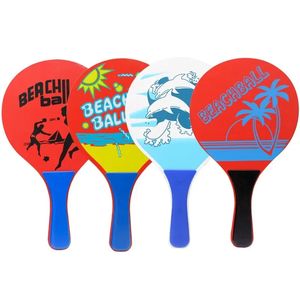 1 çift ahşap plaj oyunu yarasa badminton raket karikatür kolu plastik kaplı açık oyun plaj partisi turşu raket yeni başlayanlar için 240313