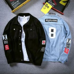 Hübsche Jeansjacke für Herren, Kleider, Cowboy-Jacken, Herren-Frühlingsmantel mit schwarzem Aufdruck, Markenkleidung 240305