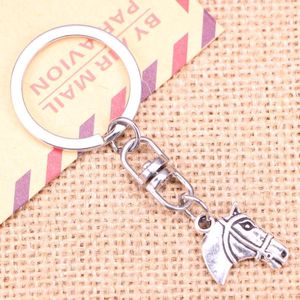 Nyckelringar 20st Fashion Keychain 20x16mm hästhuvudhängen Diy Men smycken bil nyckelkedja ringhållare souvenir för gåva