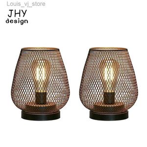 Table Lamps Metal Cage Table Lamp LED Lantern Battery Powered Cordless Wireless Accent Lamps Light for Weddings Events Indoors Outdoors YQ240316