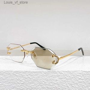 Solglasögon 0092o Borderless Optoelectronic Designer Solglasögon för kvinnor Fashion UV400 Pure Titanium Front Light Glasses H240316