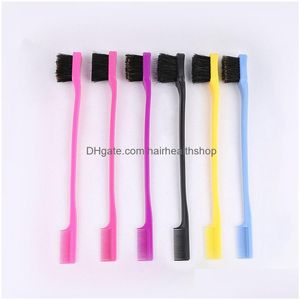 Haarbürsten Beauty Double Sided Edge Control Haarkamm Styling Pinsel Neue zufällige Farbe Makeup Tools9688595 Drop Delivery Haarprodukte Dhytv