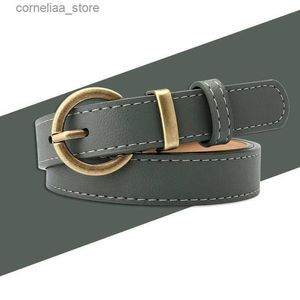 Belts Thin Leather Female Belt Strap Black White Brown Women Belts Ladies Dress Belt Girls Pants Jean Waist BeltY240316