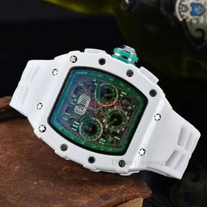 2023 6-pins Automatic Date Limited Edition Men's Watches Top Brand Full-featured Quartz Watch Silicone Strap Kis
