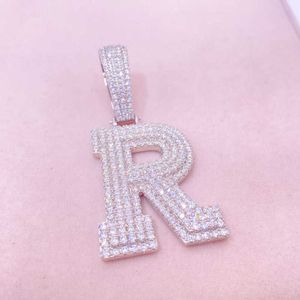 Vermeil 925 Sterling Silver Necklace Hip Hop Fine Jewelry Iced Out VVS Moissanite Diamond Initial Letters Pendant Halsband Män