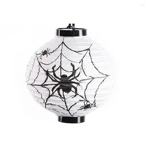 Portacandele 1 pezzo Halloween LED Lampada a sospensione Lanterna di carta pieghevole Decorazione per feste spaventose