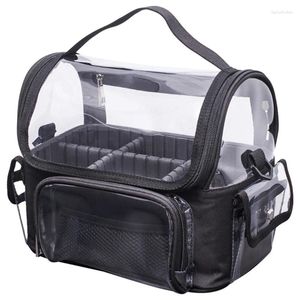 Cosmetic Bags Stylish Transparent Brush Bag Detachable Dividers Suitable For Storing Makeup