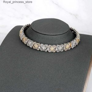 Conjuntos de jóias de casamento Tirim Colar Conjunto Cubic Zirconia Colar Borboleta Mulheres Colar Moda Festa Jóias Casamento Noivado Q240316