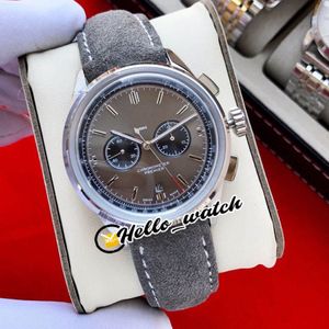 Ny Premier B01 Steel Case AB0118221B1P1 A2813 Automatisk herrklocka grå Dial No Chronograph Grey Leather Strap Watches Hello Watc278r