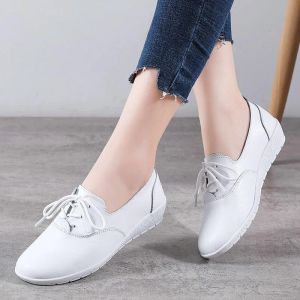 Stiefel 2021 Echte Lederschuhe Frau Spring Damen Schuhe auf Ballett Flats Sneakers Frauen Oxford Schuhe Plus Größe Mocains