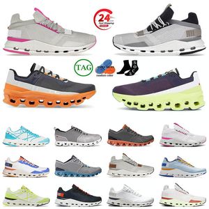 Top og quality womens cloud shoes designer mesh cloudmonster nova black white pink purple glacier grey olive cloudswift cloudy mens trainers jogging walking