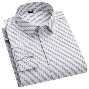 고품질 스트레치 방지 방지 방지 남자 셔츠 남성 슬림 소셜 비즈니스 블라우스 셔츠를위한 긴 소매 드레스 셔츠 S-5XL 240306