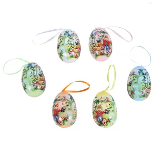 Decorative Figurines 12 Pcs Easter Imitation Eggs Outdoors Gifts Basket Shape Hanging Decor Accessories