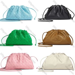 1 Designer-Umhängetaschen für Damen, Luxus-Hobo-Clutch aus echtem Leder, gewebte Mini-Tasche, Herren-Reisetasche, Webmuster, Cloud-Kosmetikriemen, Pochette, Umhängetasche, modische Tasche