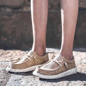 Sapatos casuais masculinos versão vulcanizada de pano selvagem agradável verão tendência lona plus size homem andando