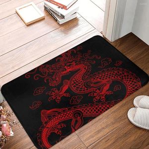 Carpets Red Chinese Dragon Non-Slip Carpet Doormat Bedroom Bathroom Mat Entrance Door Home Rug