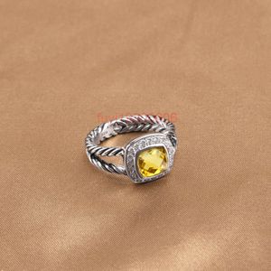 Кольцо Цитрин с цирконом Модный дизайн Женские свадебные обручальные кольца
