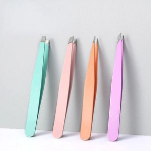 1 Pcs 4 Styles Tip Flat Eyebrow Tweezers Stainless Steel Point Tip Slant Hair Removal Beauty Makeup Tools Accessory