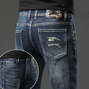 Men's Jeans Designer Brand European Version 2024 Autumn/winter New Elastic Trendy Small Straight Tube High-end Casual Pants for Men OWH5