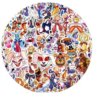 50PCS Cartoon Freddy Stickers Funny Personality FNAF Game Graffiti Decals notebook Scooter Guitar notebook Notebook Waterproof Sticker Bulk