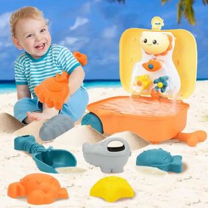 Zabawki plażowe dla dzieci gier dziecięcy Zestaw Sandbox Setbox Zestaw Summer Play Sand Water Trolley Case 240304