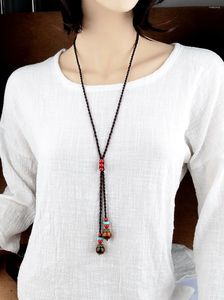 Pendant Necklaces 1pcs Vintage Simple Women's Necklace Hand-woven Ethnic Style Sweater Chain Jewelry Girl Gift Jewellery Costume Accessories