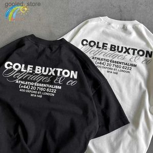 Men's T-Shirts Heavy duty fabric cotton ultra-fine CB T-shirt for mens 1 1 label high-quality classic slogan Cole Baxton T-shirt top Q240316