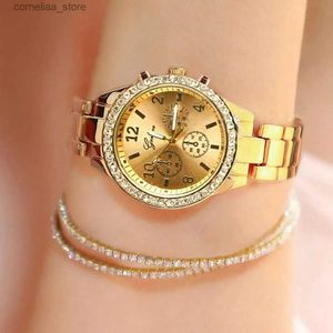 Other Watches Ladies Quartz Wrist es Dress Women Crystal Diamond es Gold Silver Clock Women Montre Femme Y240316