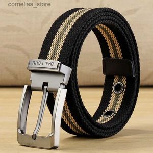 Belts -140cm mens tactical strap mens nylon woven canvas strap used for jeans knitted military pin buckles adjustable long strapY240316