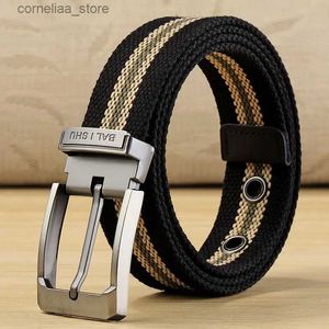 Bälten -140 cm Mens Tactical Strap Mens Nylon Woven Canvas Rem som används för jeans stickade militära stiftspännen justerbar lång strapy240316