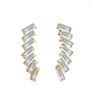 Stud Earrings Shining Crystal Ear Cuff Clip Women's Drop Fashion Cubic Jewelry For Women Statement Gift