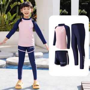 Costume da bagno da donna per ragazze/ragazzi, costume da bagno in 3 pezzi, protezione dai raggi UV, spiaggia estiva, taglia 2-10 anni, costume intero per bambini