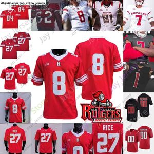 Football Jerseys 2024 Rutgers Scarlet Knights Football Jersey NCAA Johnny Langan Artur Sitkowski McLane Carter Blackshear Battle Davis Sanu Aaron Young