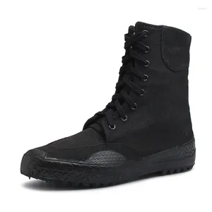 Fitness Shoes Black Canvas Training Army Ultralight Non-slip Breathable Combat Military Boots Men Women Outdoor Hiking Hunting High Shoe