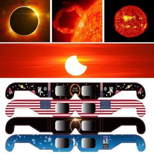 Outdoor Eyewear Sunglasses 10pcs Sun Anti UV Glasses Transparent Image Neutral HD Compatible Sun Eclipse Lens H240316