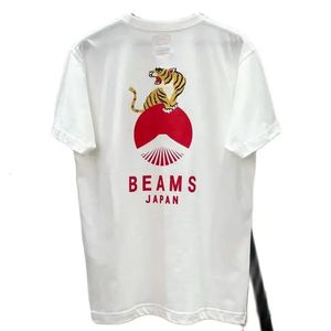24ss T-shirt da uomo White Short Japan Beams Dragon Tiger y2k tees Moto Camisetas maglietta uomo donna abbigliamento uomo abbigliamento 240301
